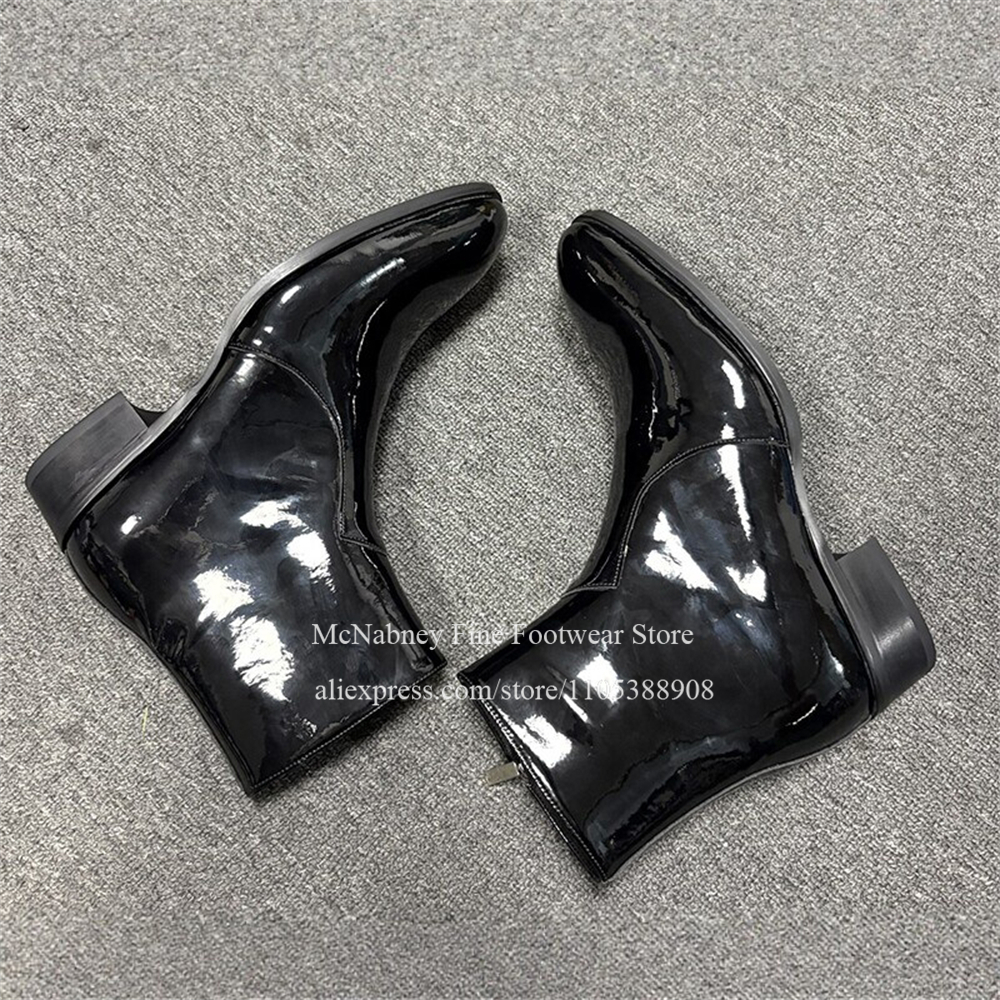 Glossy Patent Leather Round To - Men Shoes For Wedding recension och pris