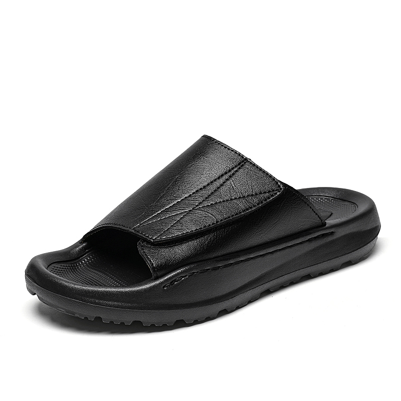 Men's Casual Leather Slippers  - Men Shoes Velcro recension och pris