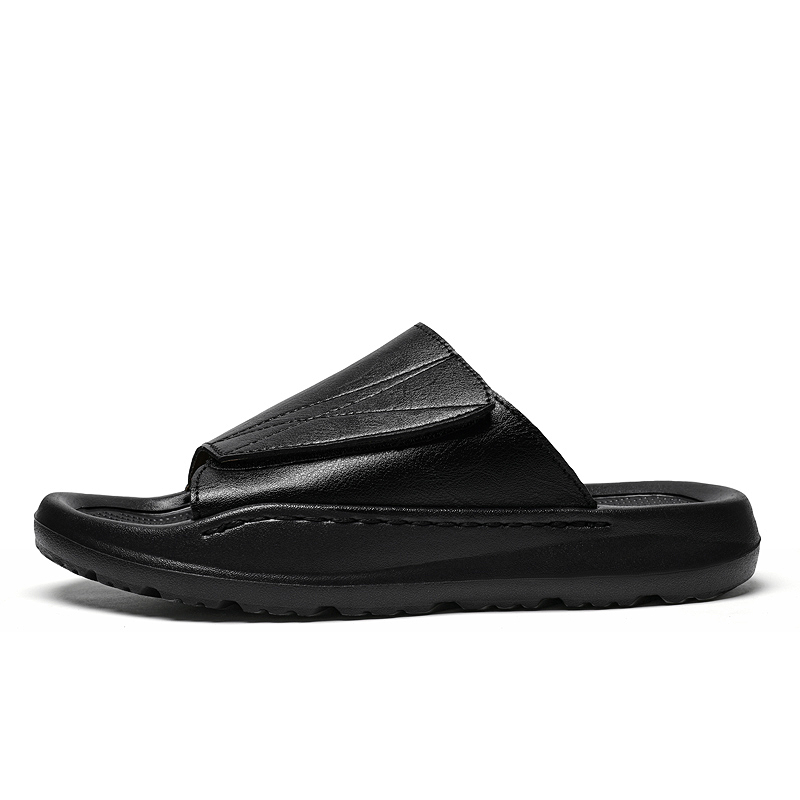 Men's Casual Leather Slippers  - Men Shoes Velcro recension och pris