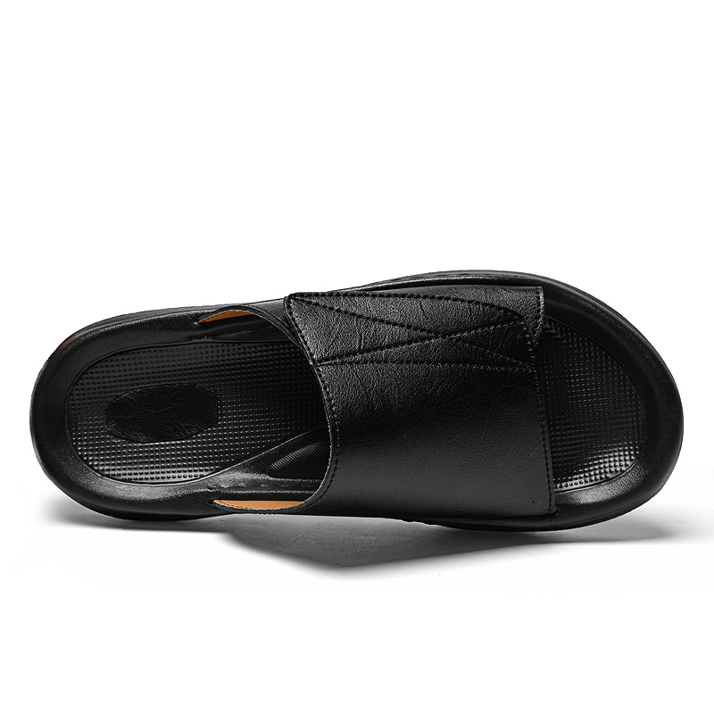 Men's Casual Leather Slippers  - Men Shoes Velcro recension och pris
