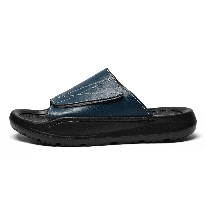 Easy-top Leather Slide Slipper - Men Shoes Velcro recension och pris