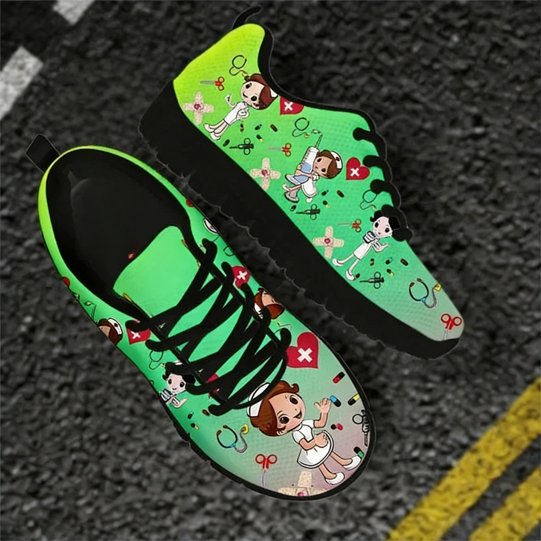 Colorful Cartoon Nurse Sneaker - Men Shoes Name recension och pris