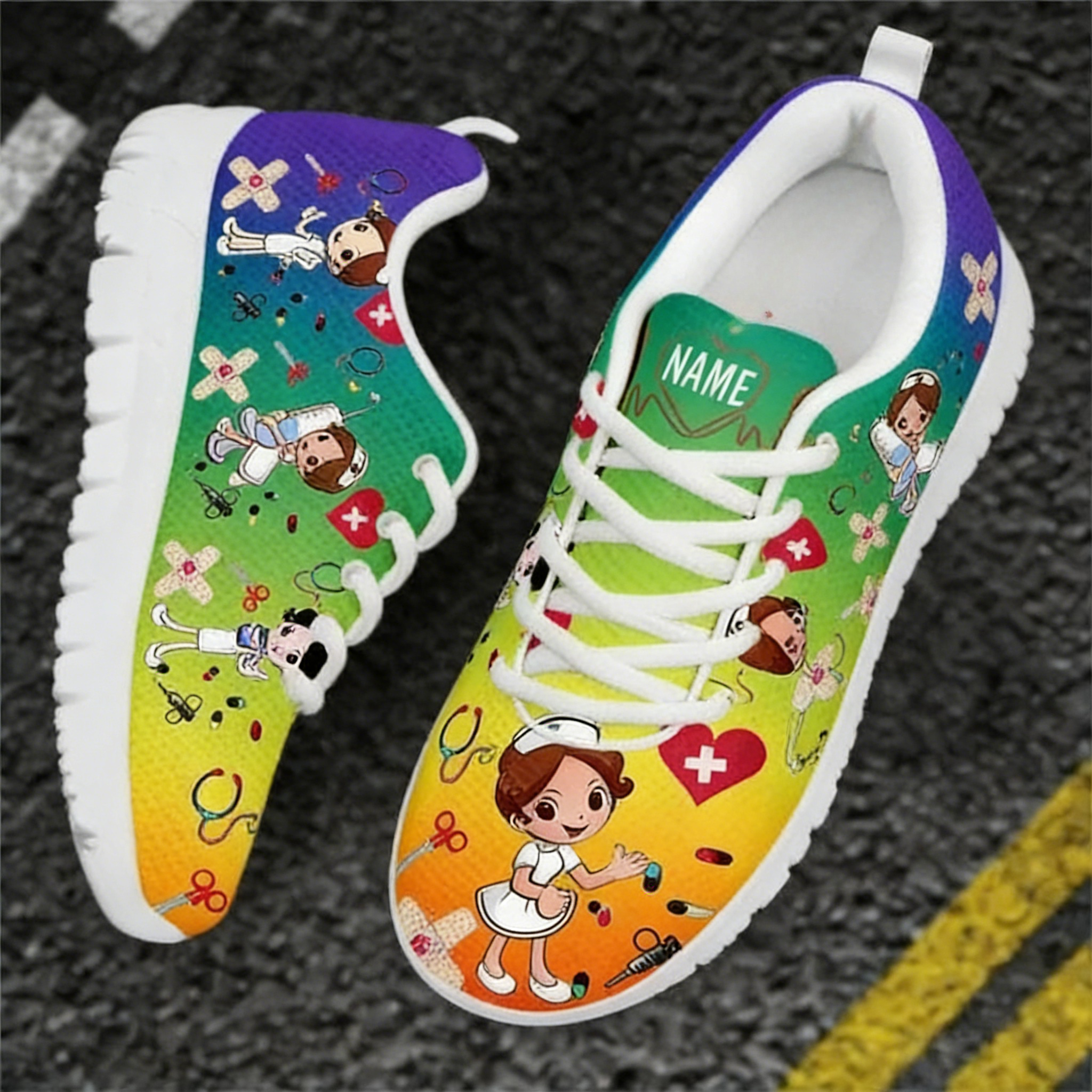 Colorful Cartoon Nurse Sneaker - Men Shoes Name recension och pris