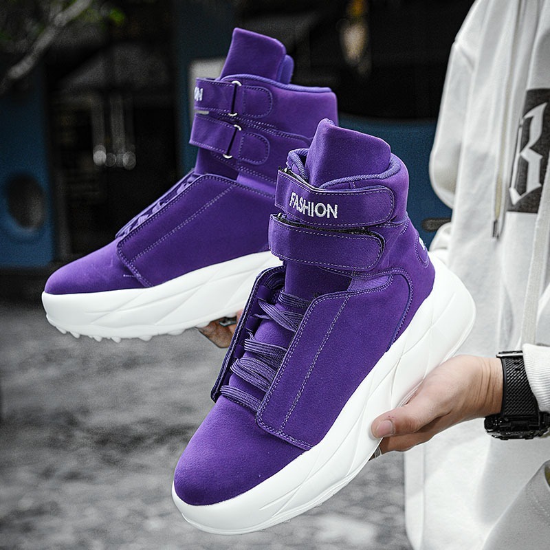 2026 Purple High Top Sneakers  - Men Shoes Velcro recension och pris