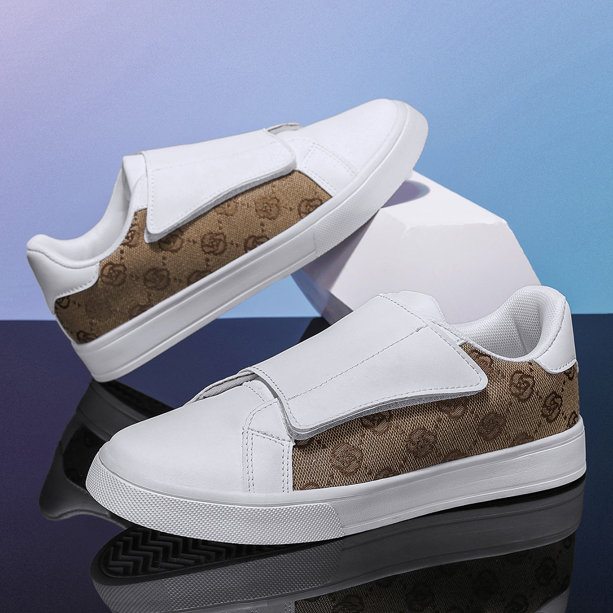 2026 New Men's Vintage Print V - Men Shoes Velcro recension och pris