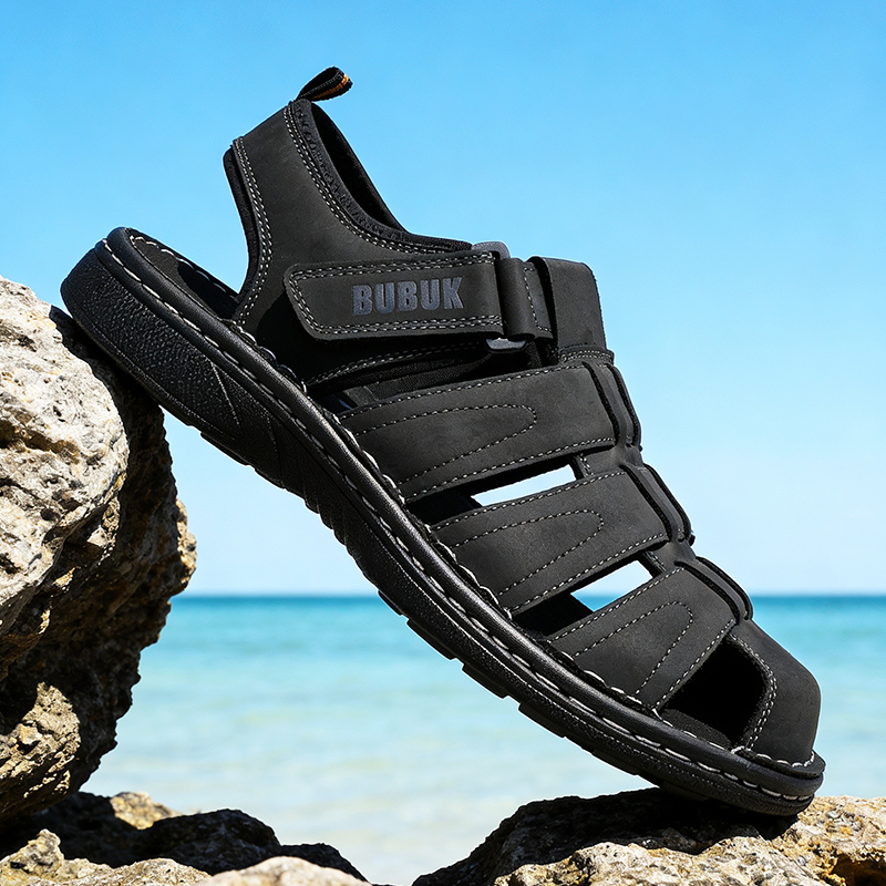 BUBUK Men's Leather Sports San - Men Shoes Velcro recension och pris